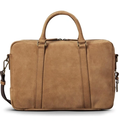 Shop Shinola Outrigger Slim Leather Briefcase - Brown In Light Brown