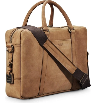 Shop Shinola Outrigger Slim Leather Briefcase - Brown In Light Brown