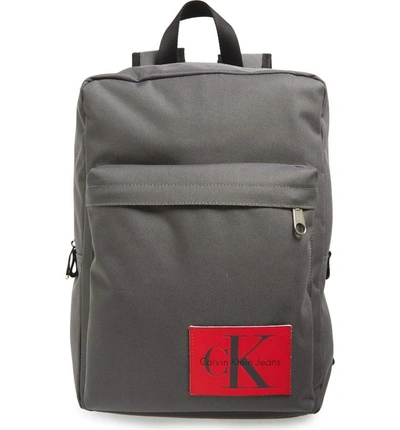 Shop Calvin Klein Slim Square Backpack - Grey In Charcoal