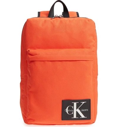 Shop Calvin Klein Slim Square Backpack - Orange