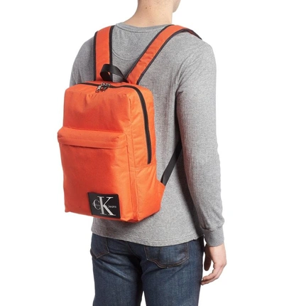Shop Calvin Klein Slim Square Backpack - Orange