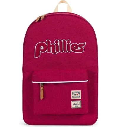 Shop Herschel Supply Co Heritage - Mlb Cooperstown Collection Backpack - Red In Philadelphia Phillies