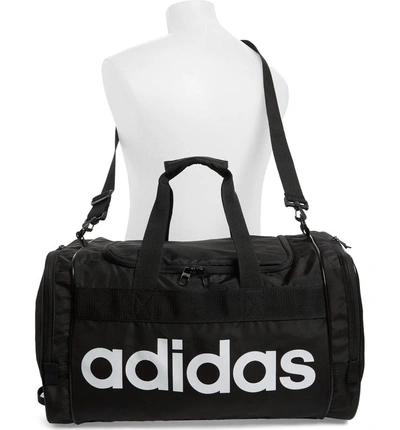 Shop Adidas Originals Santiago Duffel Bag - Black In Black/ White