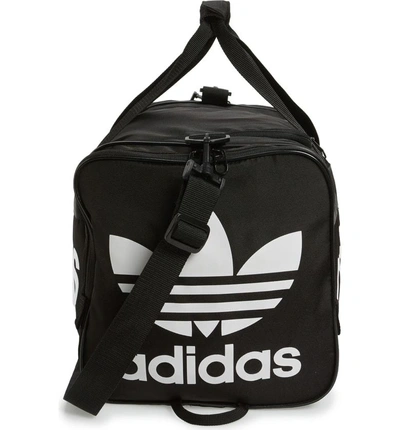Shop Adidas Originals Santiago Duffel Bag - Black In Black/ White