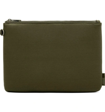 Shop Dagne Dover Scout Large Zip Top Pouch In Dark Moss