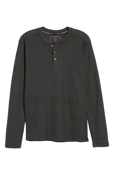 Shop Vintage 1946 Rib Knit Long Sleeve Henley In Charcoal
