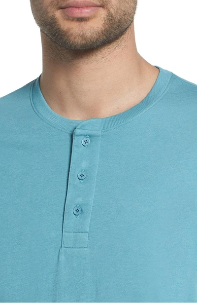Shop Vince Layered Henley T-shirt In Harbor