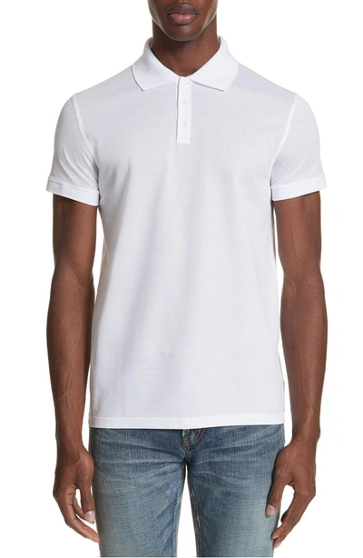 Shop Saint Laurent Polo Shirt In 9000 White