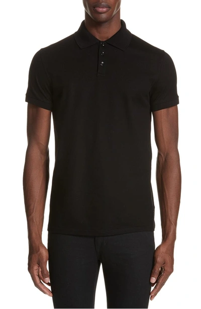Shop Saint Laurent Polo Shirt In 1000 Black