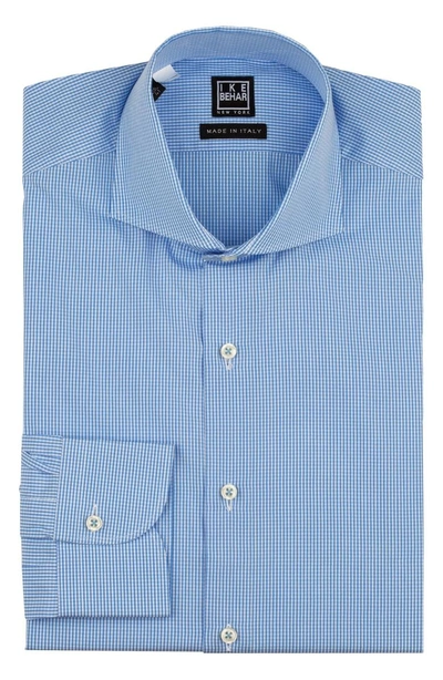Shop Ike Behar Regular Fit Check Dress Shirt In Blue