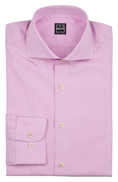 Shop Ike Behar Regular Fit Check Dress Shirt In Pink