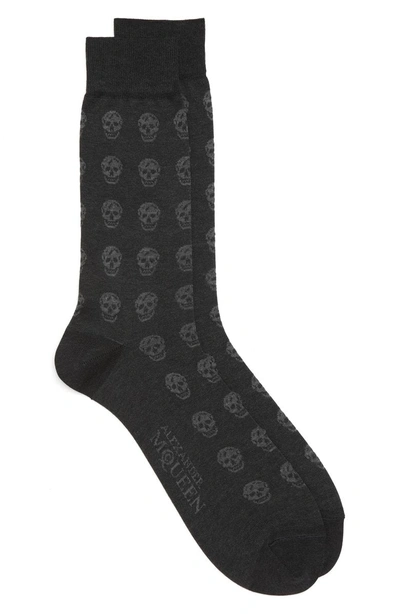 Shop Alexander Mcqueen Skull Socks In Black Multi