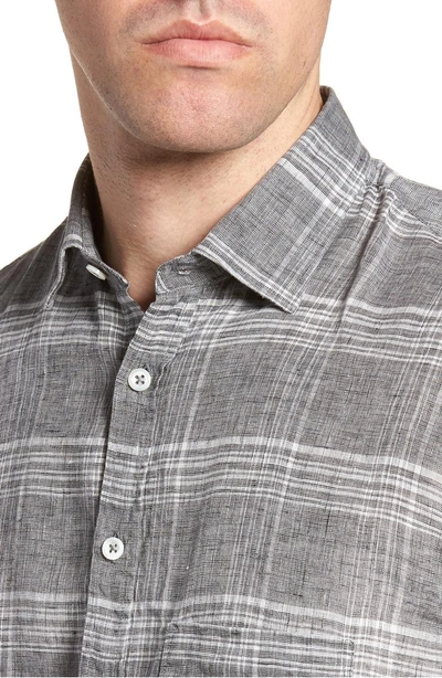 Shop Billy Reid John Standard Fit Plaid Linen Sport Shirt In Grey/ White
