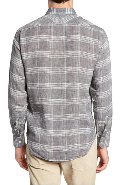 Shop Billy Reid John Standard Fit Plaid Linen Sport Shirt In Grey/ White