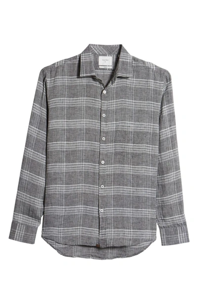 Shop Billy Reid John Standard Fit Plaid Linen Sport Shirt In Grey/ White
