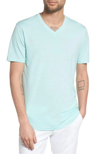 Shop Goodlife Scallop Triblend V-neck T-shirt In Aqua Sky