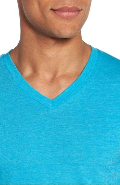 Shop Goodlife Scallop Triblend V-neck T-shirt In Blue Danube
