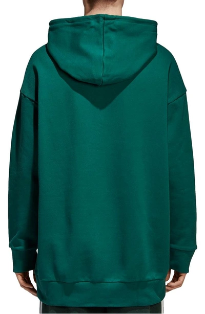 Shop Adidas Originals Trefoil Oversize Hoodie In Collegiate Green