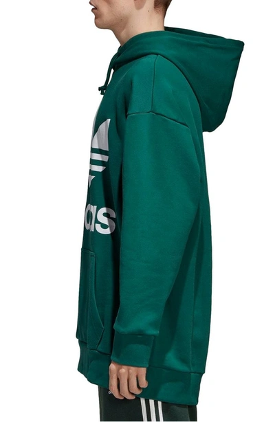 Shop Adidas Originals Trefoil Oversize Hoodie In Collegiate Green