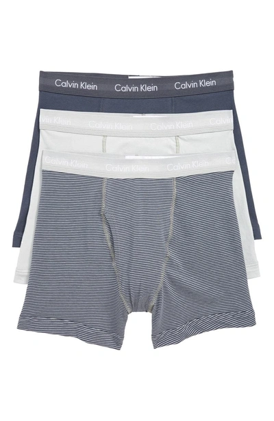 Shop Calvin Klein 3-pack Boxer Briefs In Windy Stripe