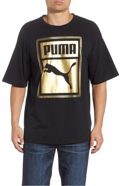 Puma Men's Chains Logo Graphic T-shirt In Black/ Gold | ModeSens
