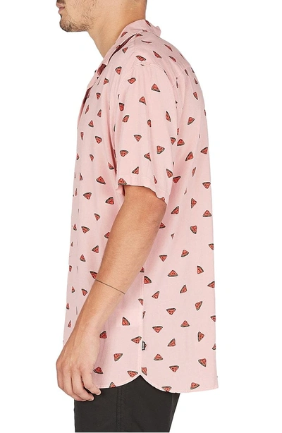 Shop Barney Cools Holiday Woven Shirt In Pink Watermelon