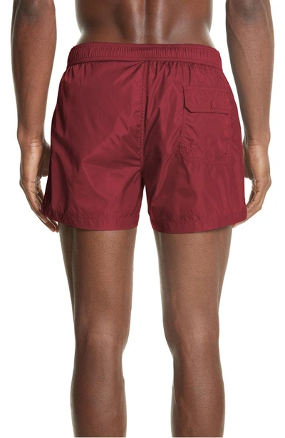 Shop Moncler Boxer Mare Swim Shorts In Red
