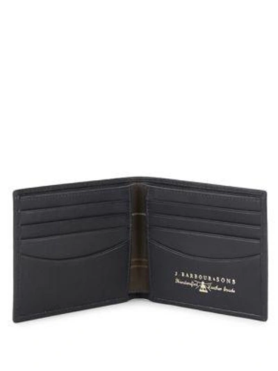 Shop Barbour Leather Billfold Wallet In Navy