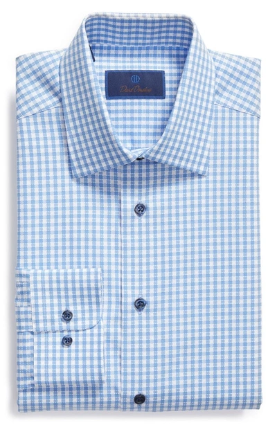 Shop David Donahue Regular Fit Check Dress Shirt In Blue