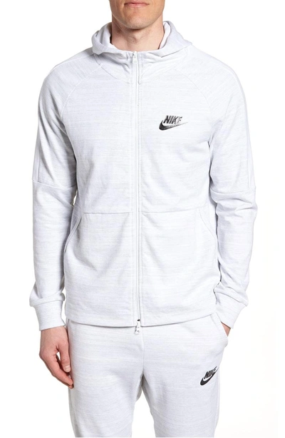 Nike Sportswear Advance 15 Knit Full Zip Hoodie In White/ Heather/ White/  Black | ModeSens