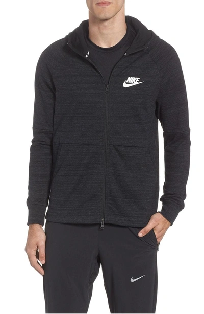 munt Lounge India Nike Sportswear Advance 15 Knit Full Zip Hoodie In Black/ Heather/ Black/  White | ModeSens