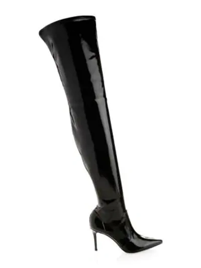 Shop Gianvito Rossi Leather & Vinyl Over-the-knee Boots In Black