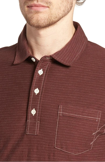 Shop Billy Reid Pensacola Cotton Blend Polo Shirt In Burgandy