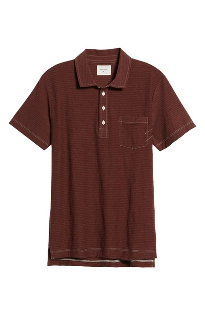 Shop Billy Reid Pensacola Cotton Blend Polo Shirt In Burgandy