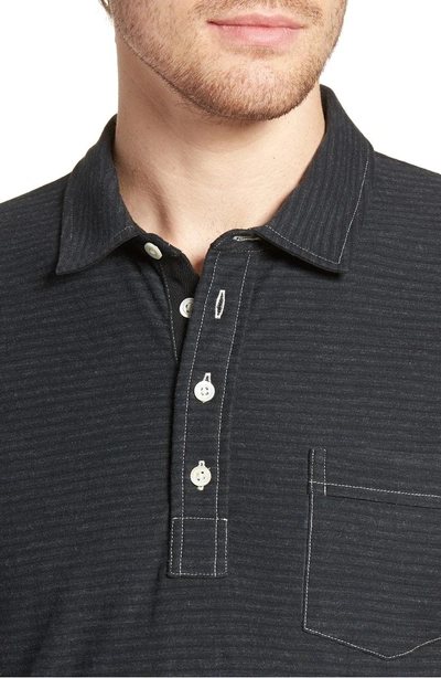 Shop Billy Reid Pensacola Cotton Blend Polo Shirt In Dark Navy