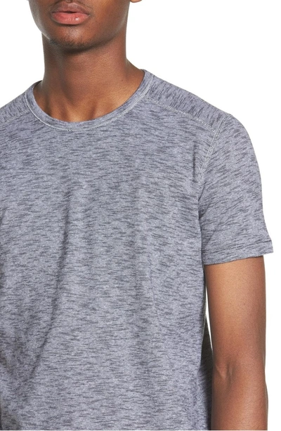 Shop Wings + Horns Ribbed Slub Cotton T-shirt In Feeder Stripe Grey