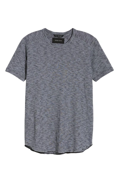 Shop Wings + Horns Ribbed Slub Cotton T-shirt In Feeder Stripe Grey