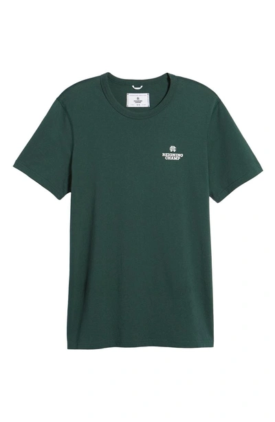 Shop Reigning Champ Logo T-shirt In Court Green/ White