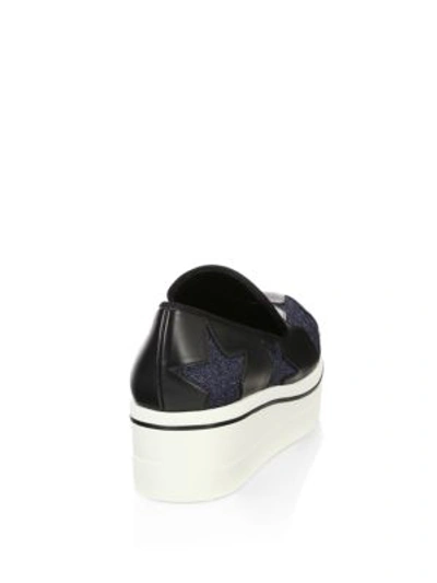 Shop Stella Mccartney Binx Star Platform Sneakers In Black Skylight