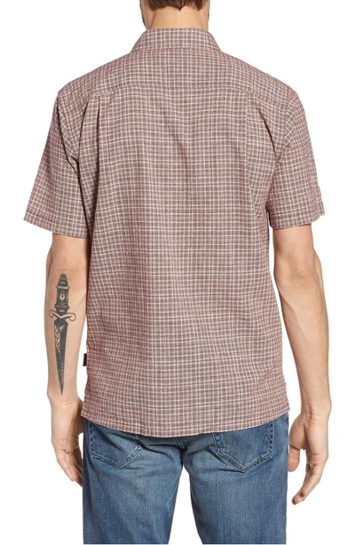 Shop Patagonia 'back Step' Regular Fit Check Short Sleeve Sport Shirt In Tino/ Oxblood Red