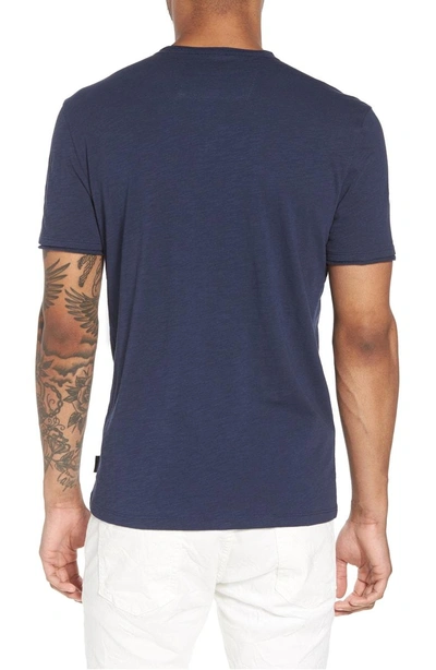 Shop John Varvatos Slim Fit Slubbed V-neck T-shirt In Oiled Blue