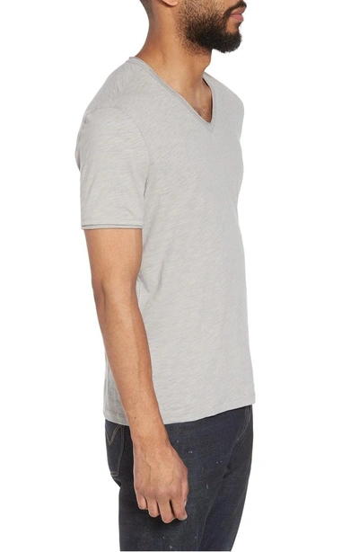 Shop John Varvatos Slim Fit Slubbed V-neck T-shirt In Light Grey