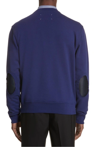 Shop Mm6 Maison Margiela Elbow Patch Sweatshirt In Blue