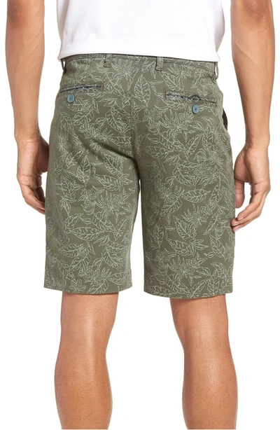 Shop Ted Baker Leaf Print Shorts In Green