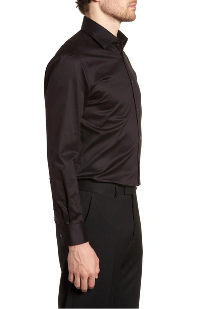 Shop John Varvatos Slim Fit Stretch Solid Dress Shirt In Black