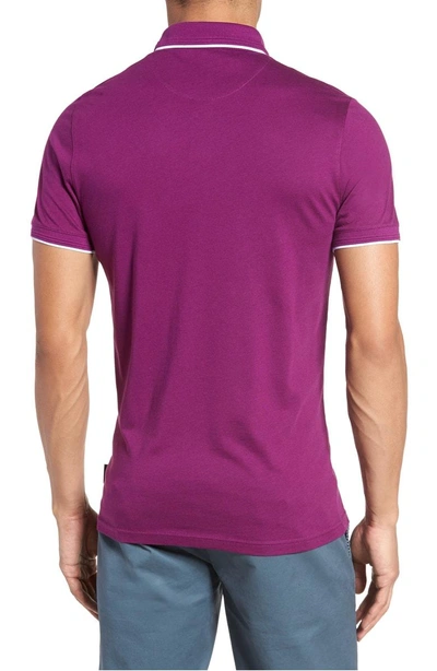 Shop Ted Baker Derry Modern Slim Fit Polo In Deep Purple
