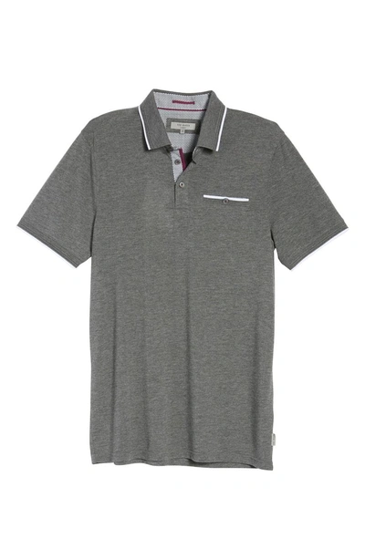 Shop Ted Baker Derry Modern Slim Fit Polo In Charcoal