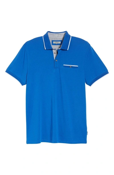 Shop Ted Baker Derry Modern Slim Fit Polo In Bright Blue