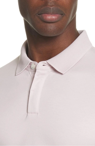 Shop Emporio Armani Slim Fit Polo In Solid Medium Pink