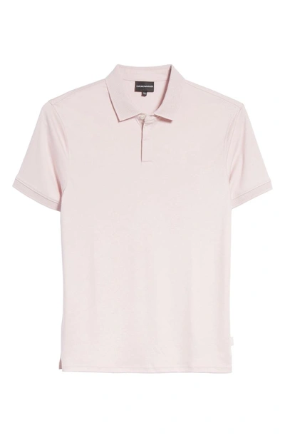 Shop Emporio Armani Slim Fit Polo In Solid Medium Pink